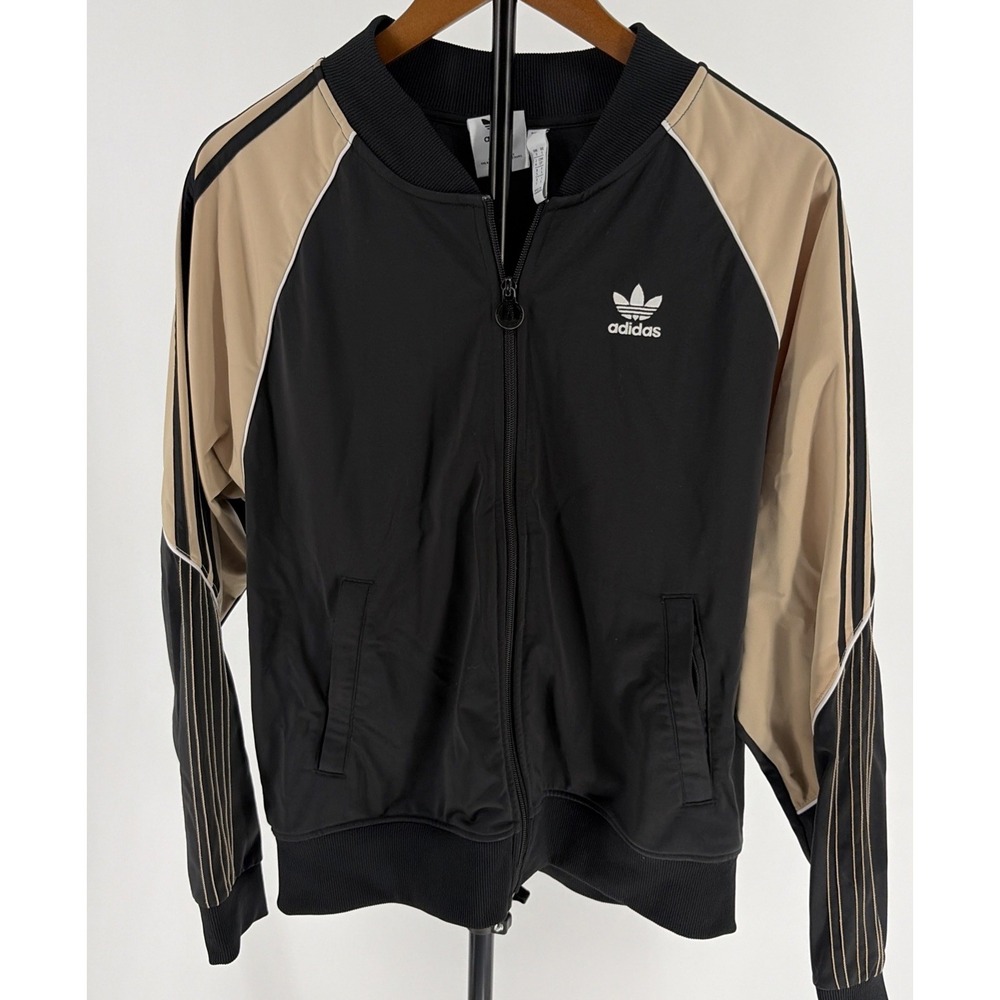Adidas Originals Tricot Superstar Track Jacket Black/Magic Beige/White Small